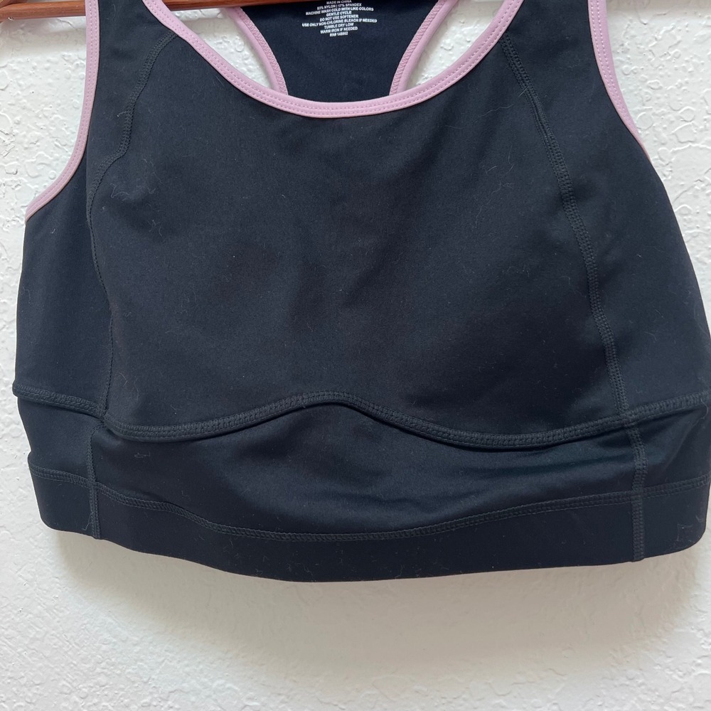 Torrid Active Womens Black Lilac Strappy Racerback Sports Bra Size 1 - Picture 4 of 8